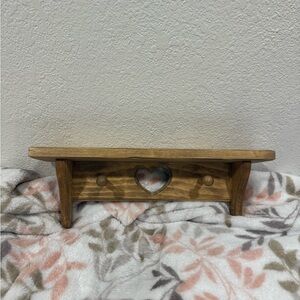 Wooden Shelf with Heart Cutout